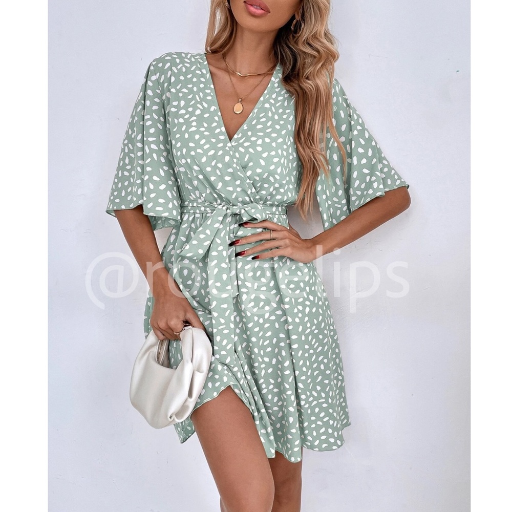 Rouge! Mint Green Polka Dot Mini Dress